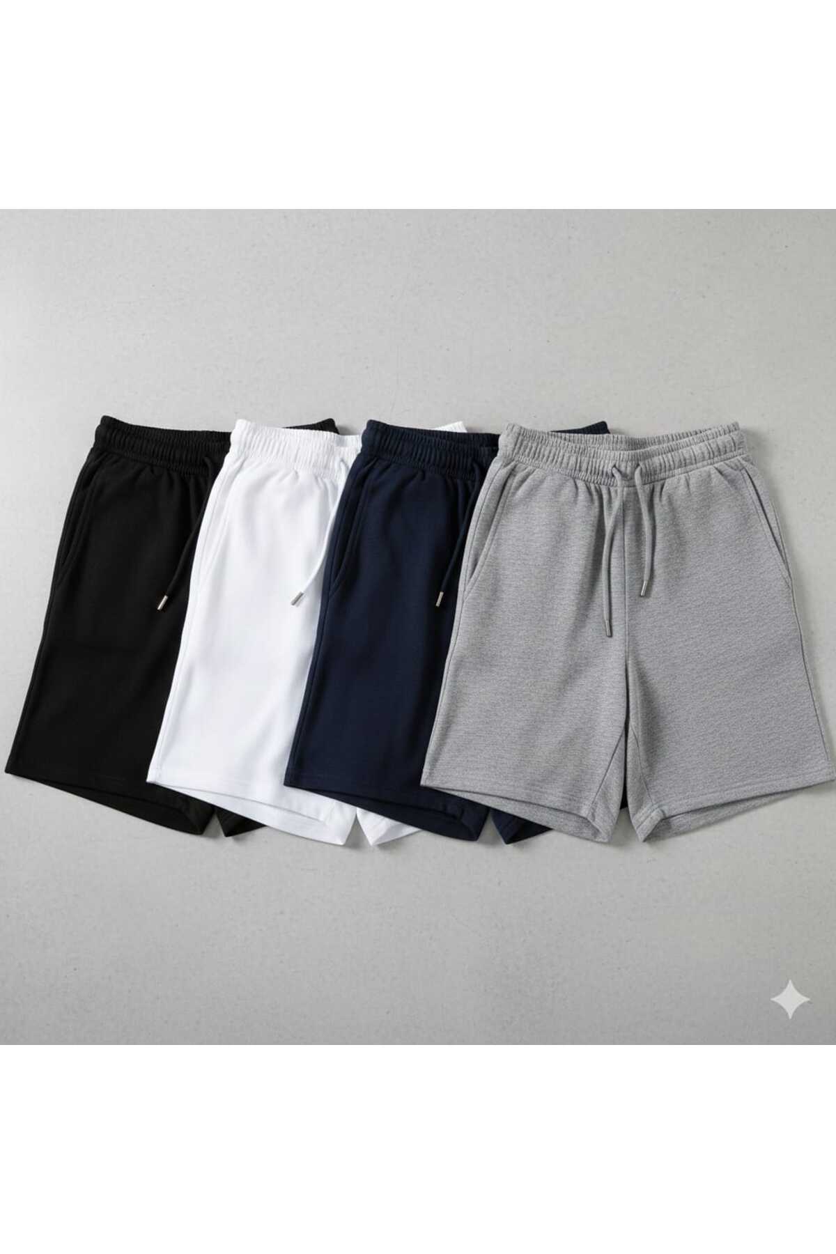 NETTENSTORE  ERKEK ŞORT 4ADET BERMUDA PENYE CEPLİ BAGCIKLI