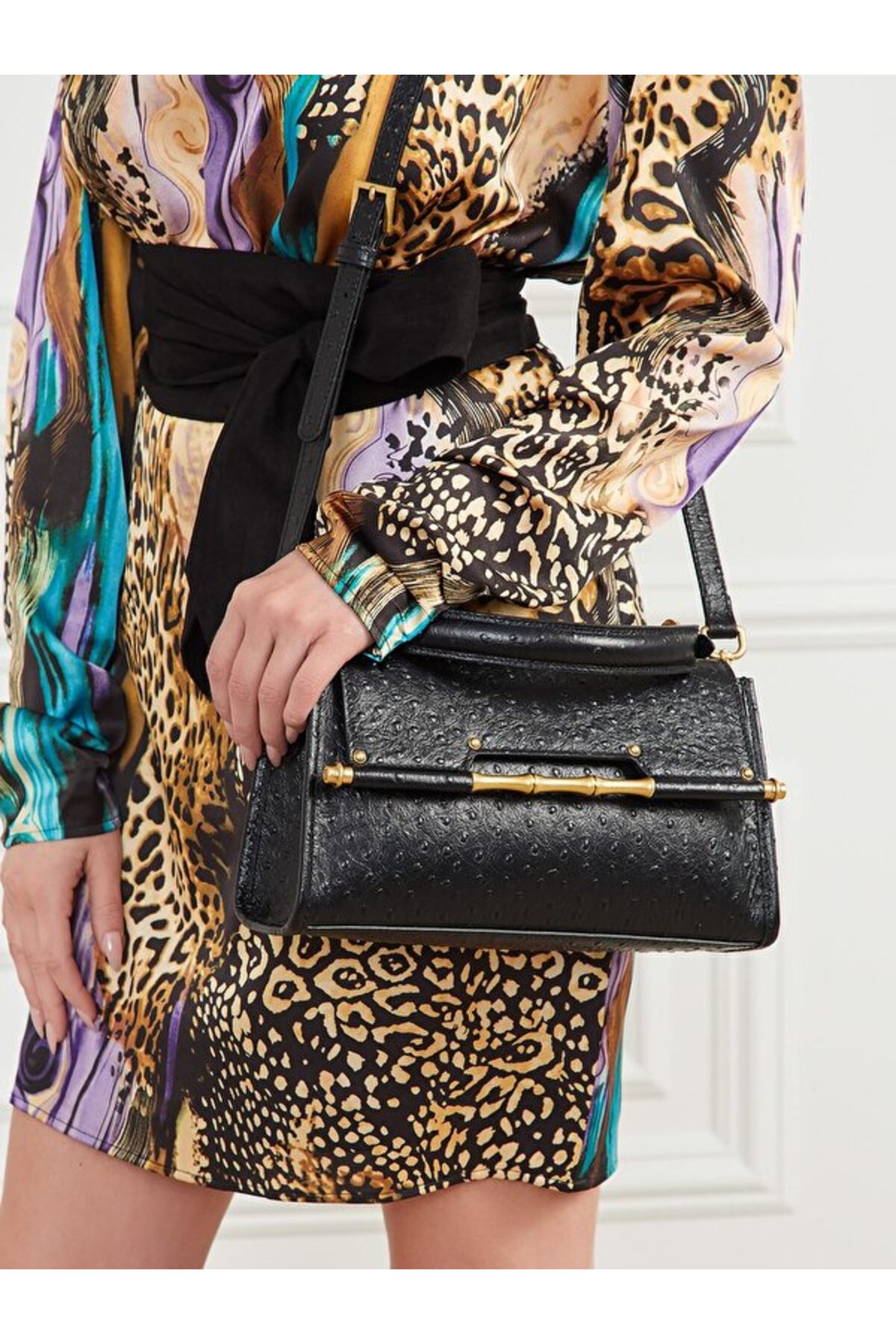 گس کیف دستی چرم اصل آیریس