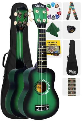 Midex UKX-500GR Sunburs Efektli Maun Soprano Ukulele Full Set