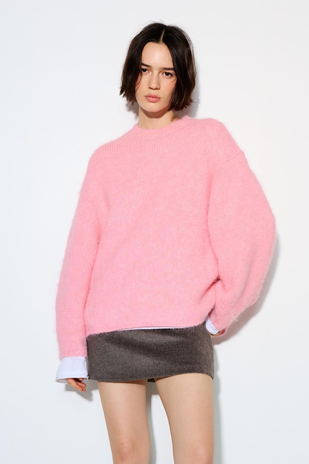 Pull & Bear  Pembe bisiklet yaka kazak - Görsel 2