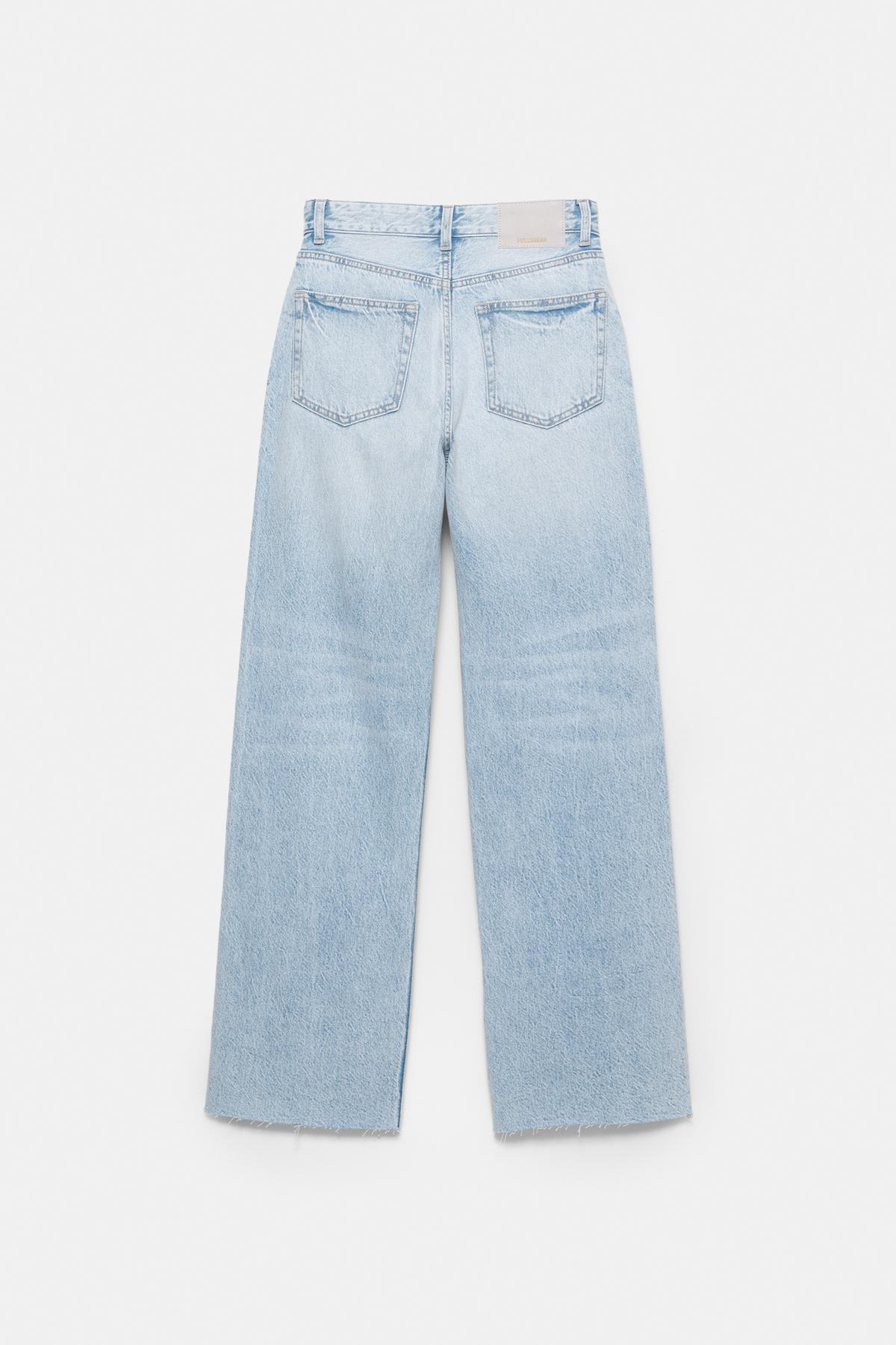 Pull & Bear Bol paça straight fit jean görsel 6