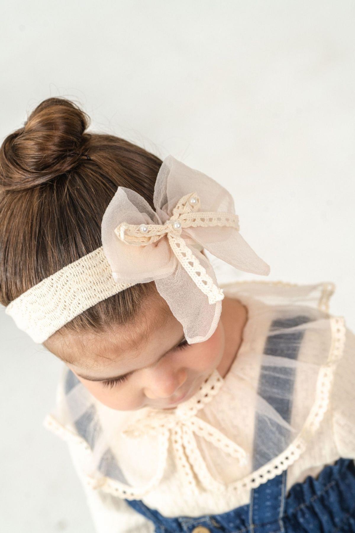 cantoy Vintage Stil Dantel Detaylı Kız Çocuk Jile Seti 3'lü Kombin fotoğrafı 5 (önizleme)