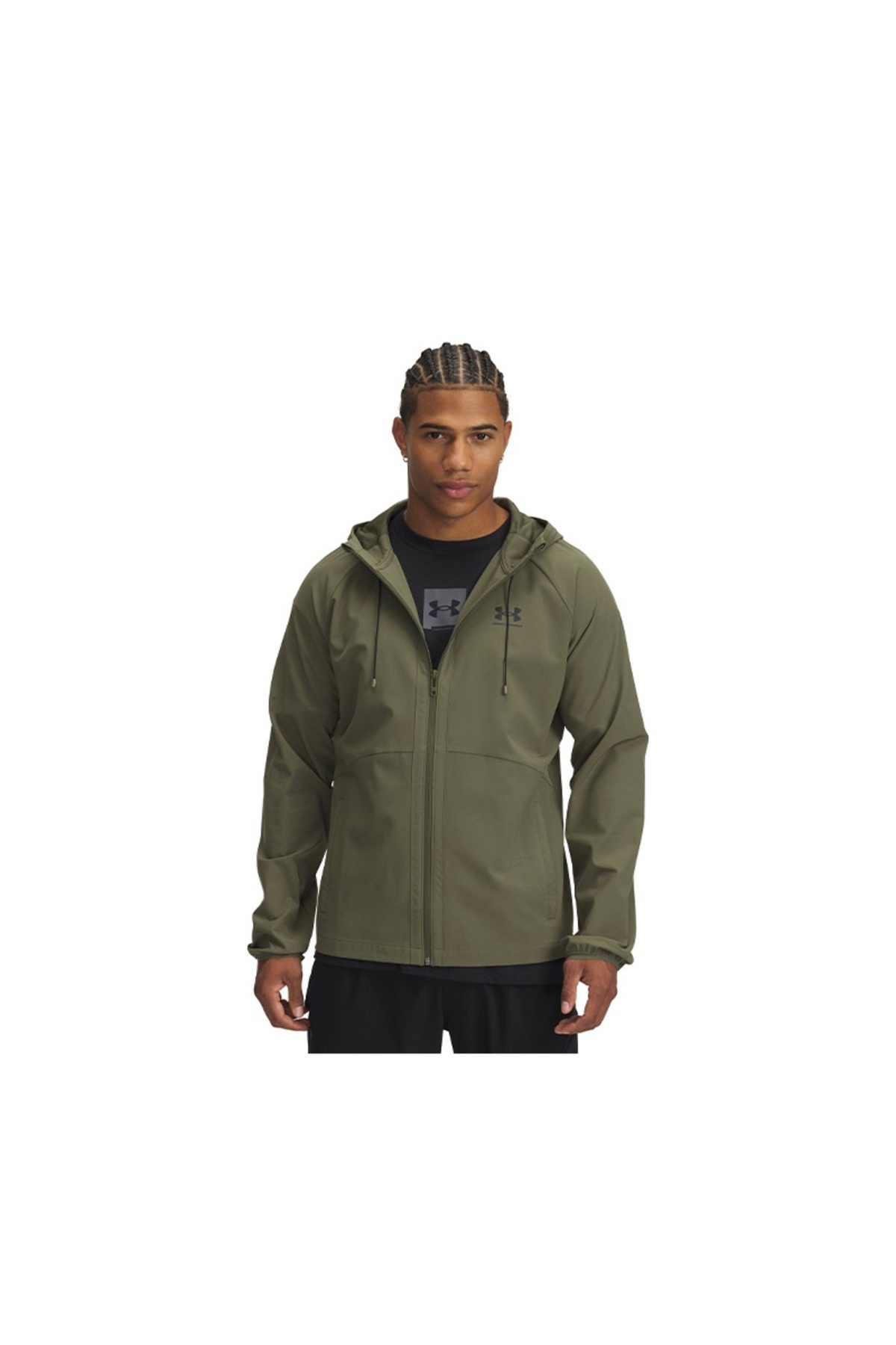 آندر آرمور کاپشن مردانه سبز استرچ Wvn Windbreakereu
