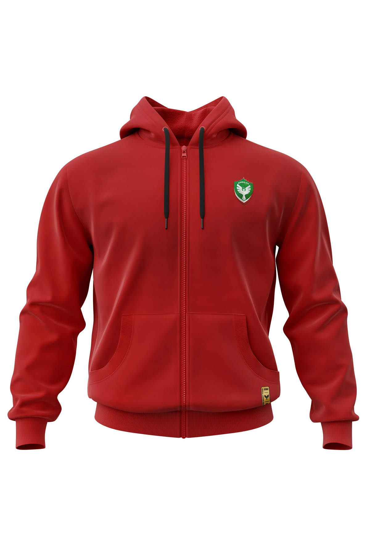 AMEDSPOR TAM FERMUARLI KAPÜŞONLU SWEAT — قرمز 7259