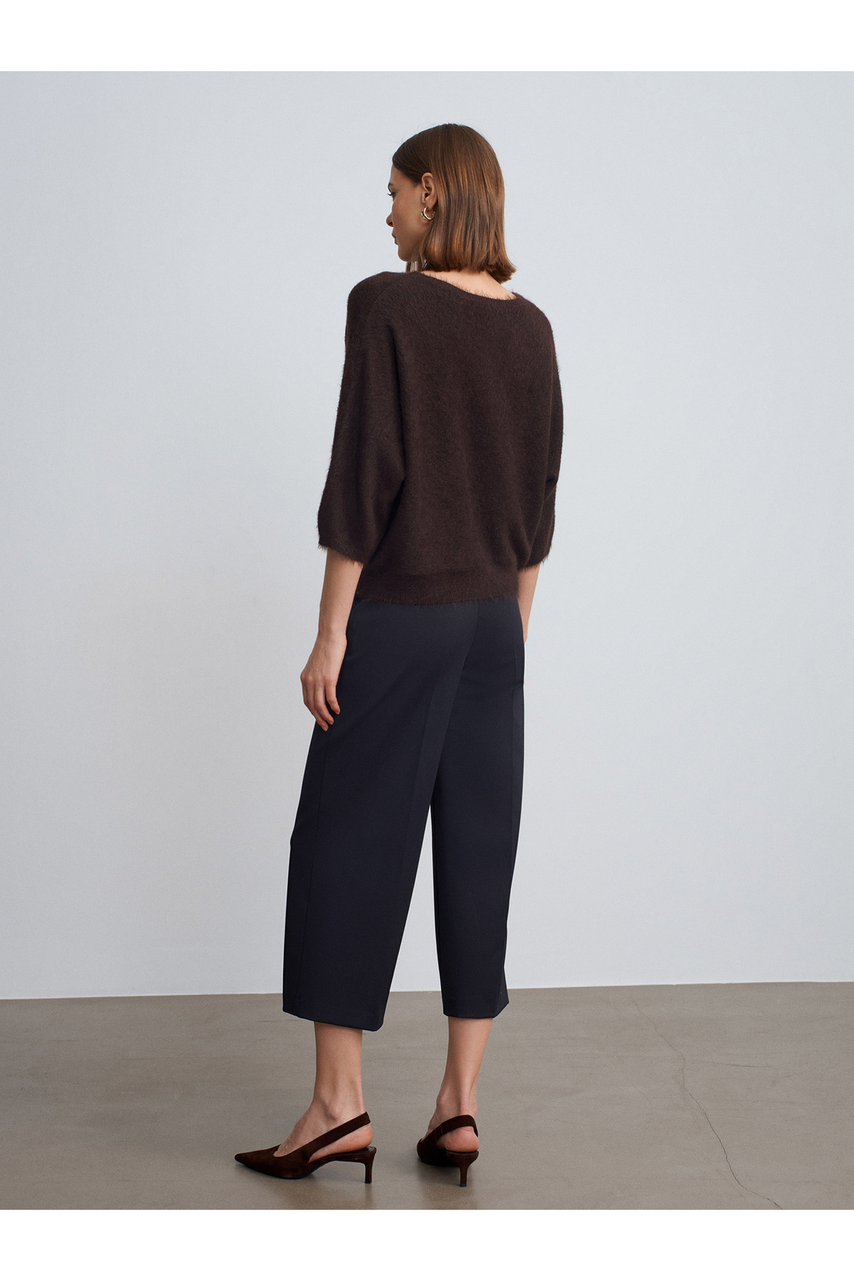 Dilvin 72254 Kemerli Culotte Pantolon-K.Lacivert görsel 2