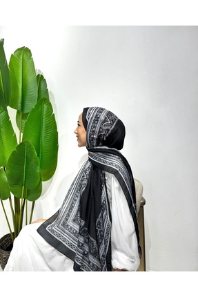 lune ETNİK ŞAL SİYAH GRİ