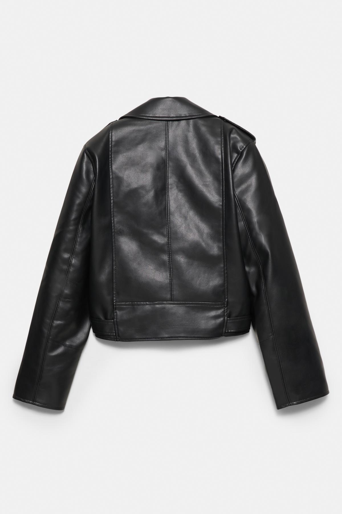 Pull & Bear  Suni deri biker ceket - Görsel 8