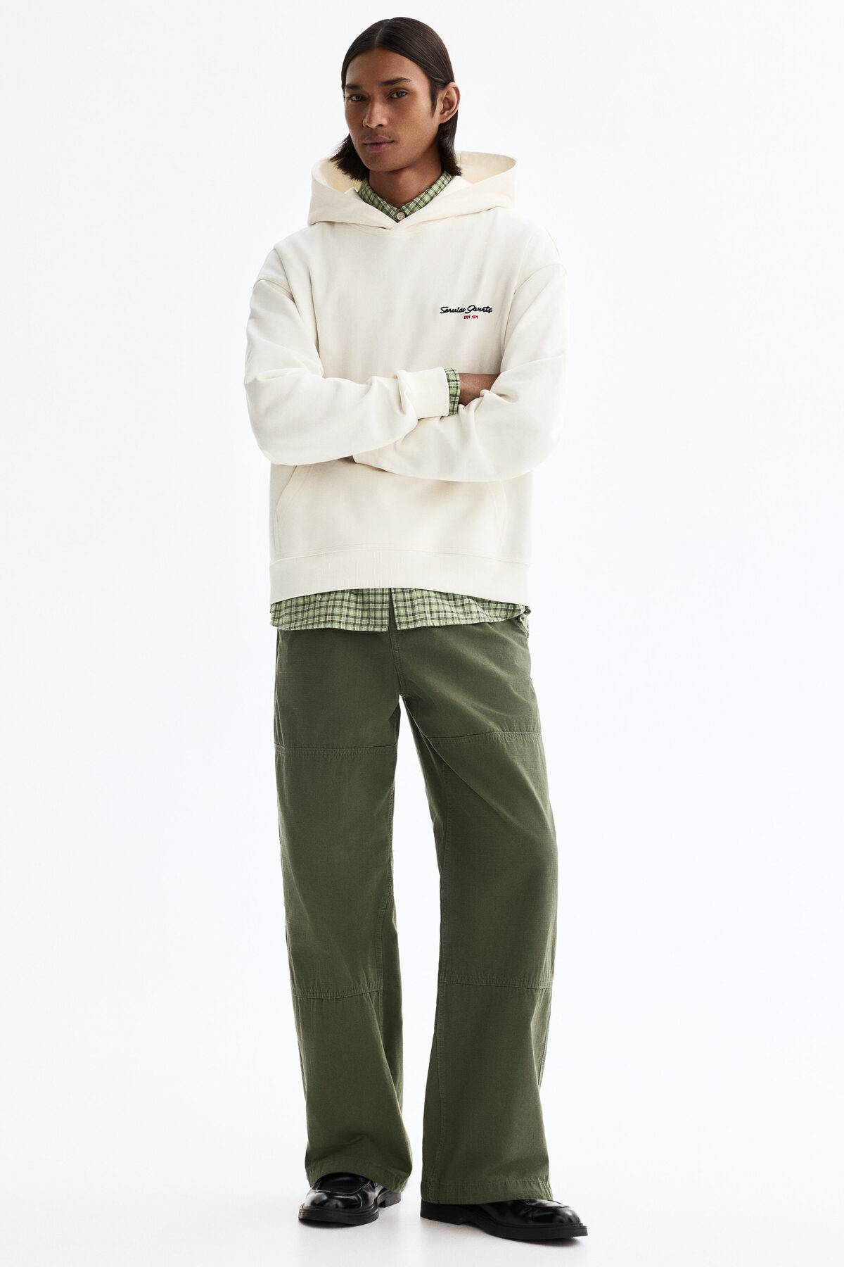 تاپ کلاه‌دار طرح‌دار، گشاد اچ اند ام سویشرت H&M