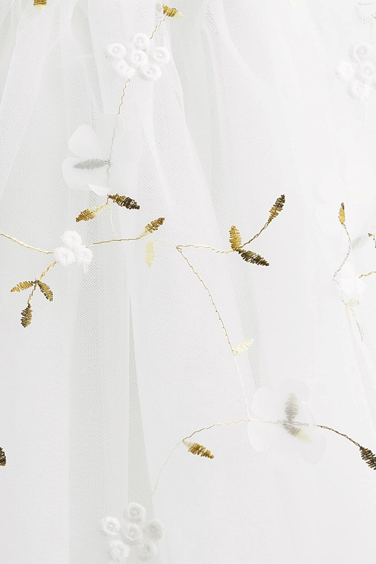 Banamio Flower 3D Çiçek Detaylı Nakışlı Tül Elbise fotoğrafı 4 (önizleme)