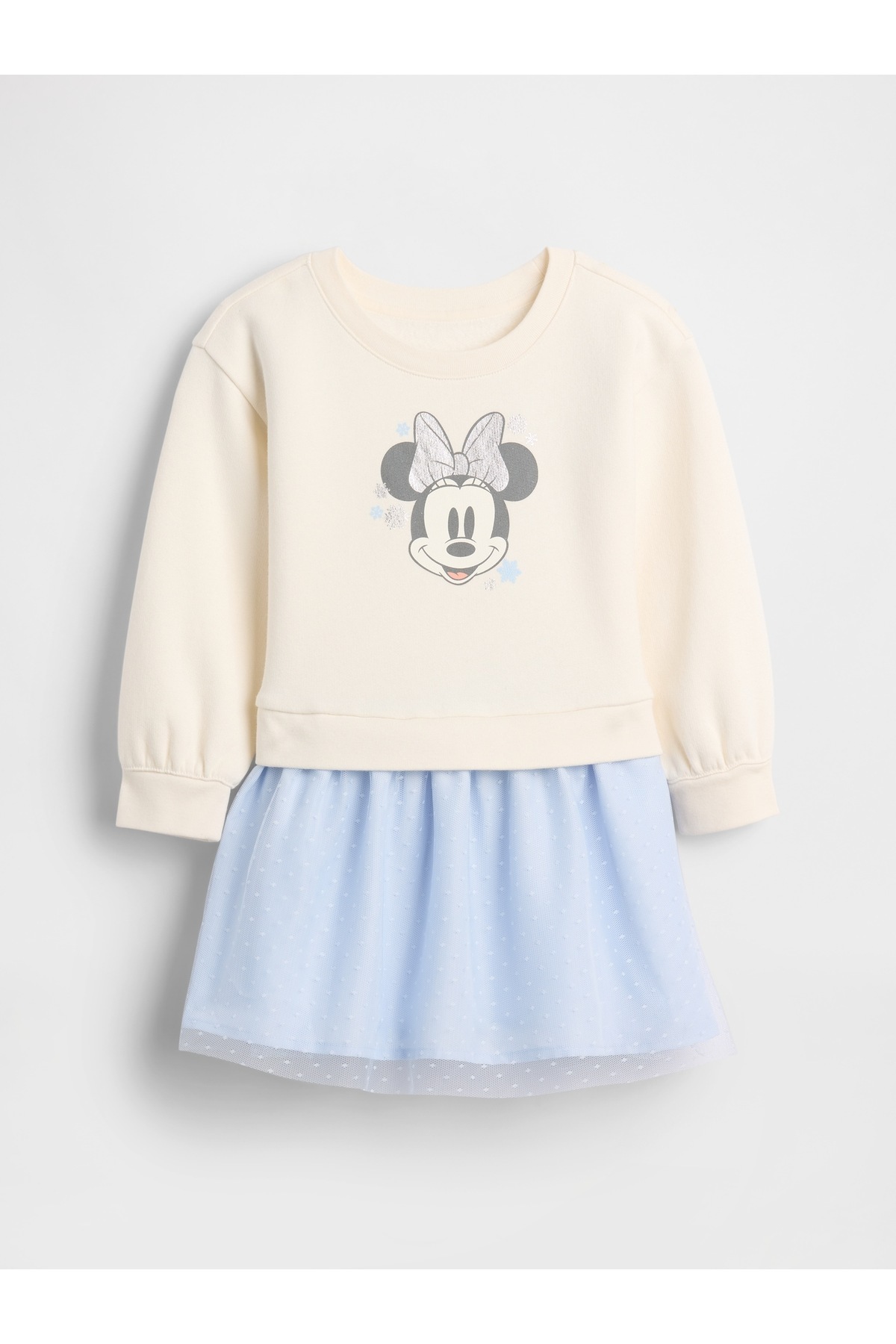 GAP Kız Bebek Krem VintageSoft Sweatshirt Elbise fotoğrafı 4 (önizleme)