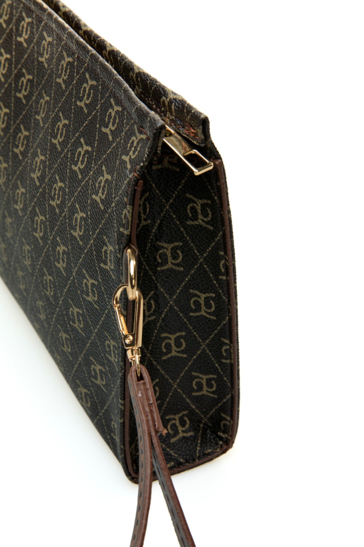 Nexora Kadın Monogram Desenli Clutch El Çantası Şık ve Günlük Kullanım Portföy Çanta görsel 8
