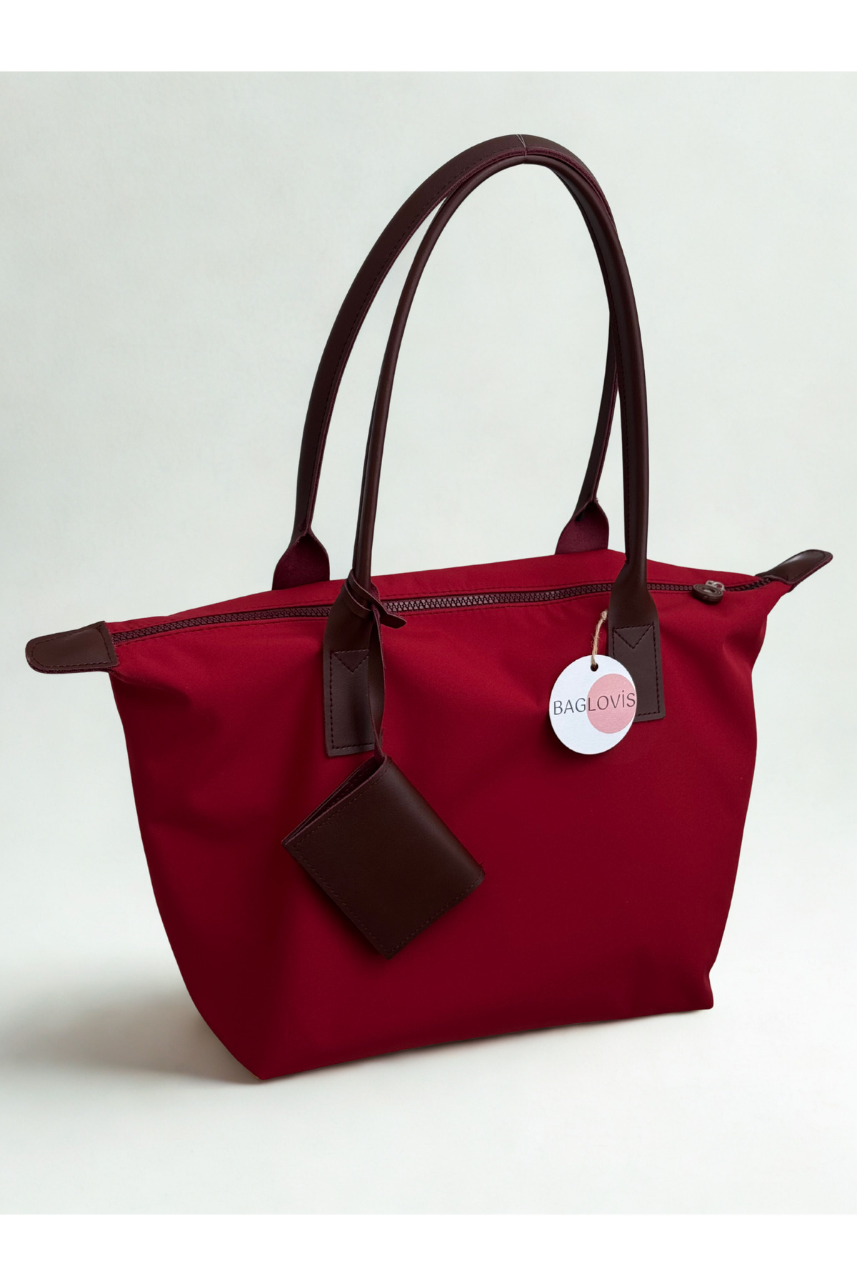 WOMEN'S BURGUNDY SHOULDER BAG EN42 BOY28 SHABBY FABRIC WITH CARD HOLDER