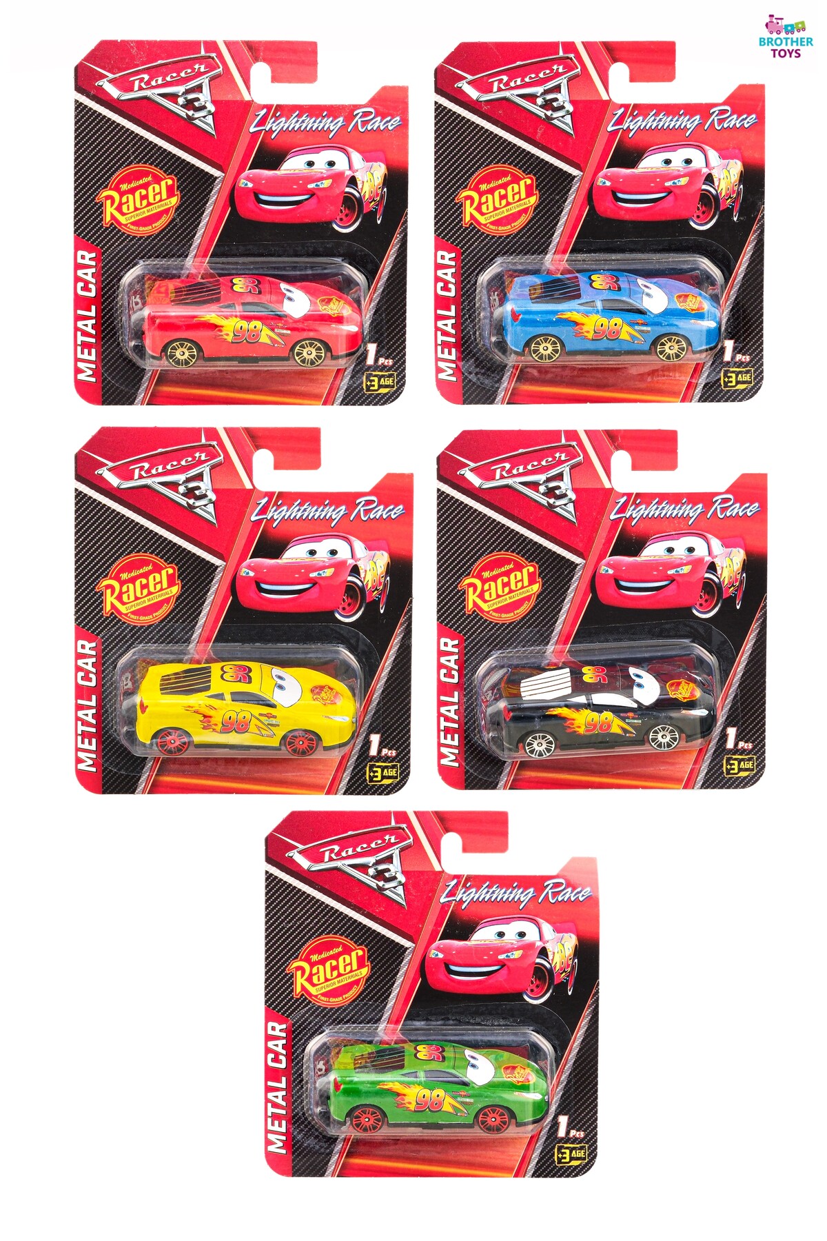 Brother Toys 1 Adet Metal Şimşek Mcqueen Araba Seti Oyuncak 1 Adet