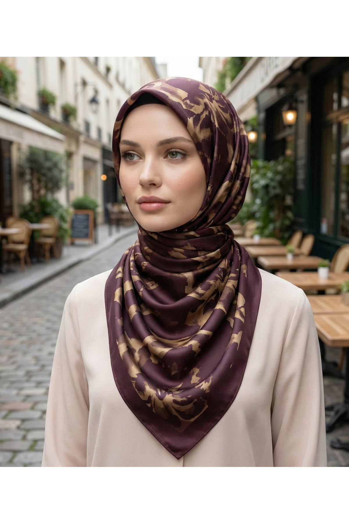 Harmony Pattern 90X90cm Organic Twill Scarf/Scarf