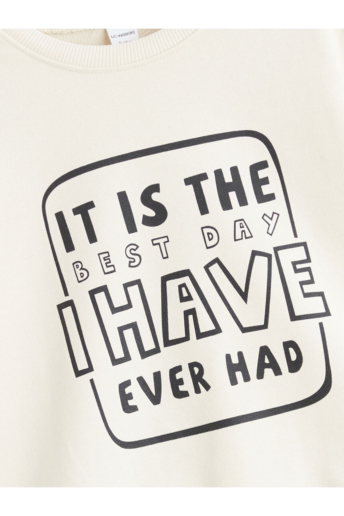 LC Waikiki Meral Collection Bej Bisiklet Yaka Erkek Çocuk Sweatshirt 2'li fotoğrafı 3 (önizleme)