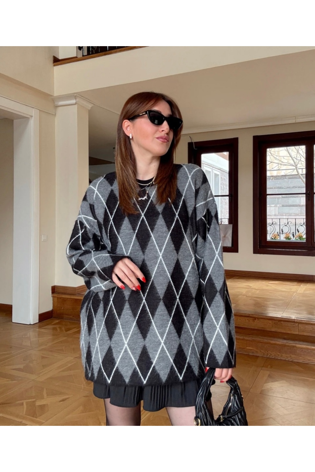 Dilasu Triko  Tunik Boy Baklava Desenli Kazak - Görsel 2