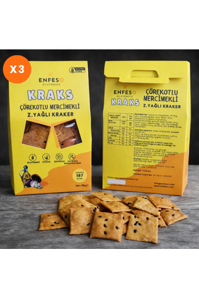 ENFESO GLUTENSİZ (3'lü paket) Çörekotlu&Mercimekli Z.Yağlı Kraker (3x85 GR) (...