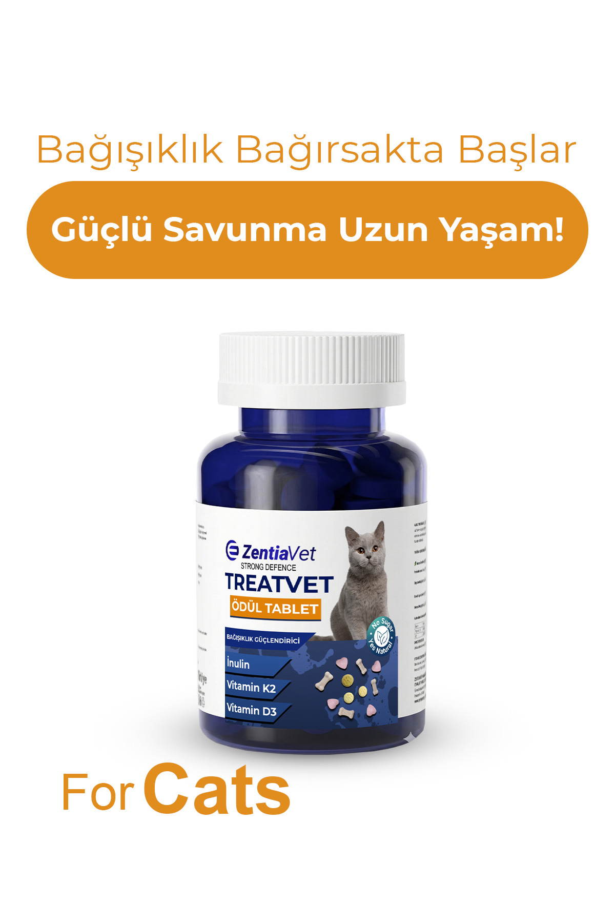 zentiavet Kedi İmmune Ödül Tablet Formu Kedi Vitamini Kedi Kediler İçin Probiyotik 160 Tablet - Fiyatı, Yorumları