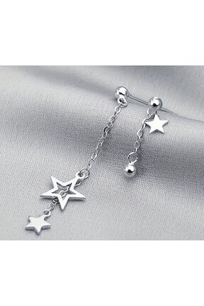 Lavinza Takı Kadın Asimetrik Zincirli Yıldız Sallantılı Gümüş Küpe – Trend Ta...