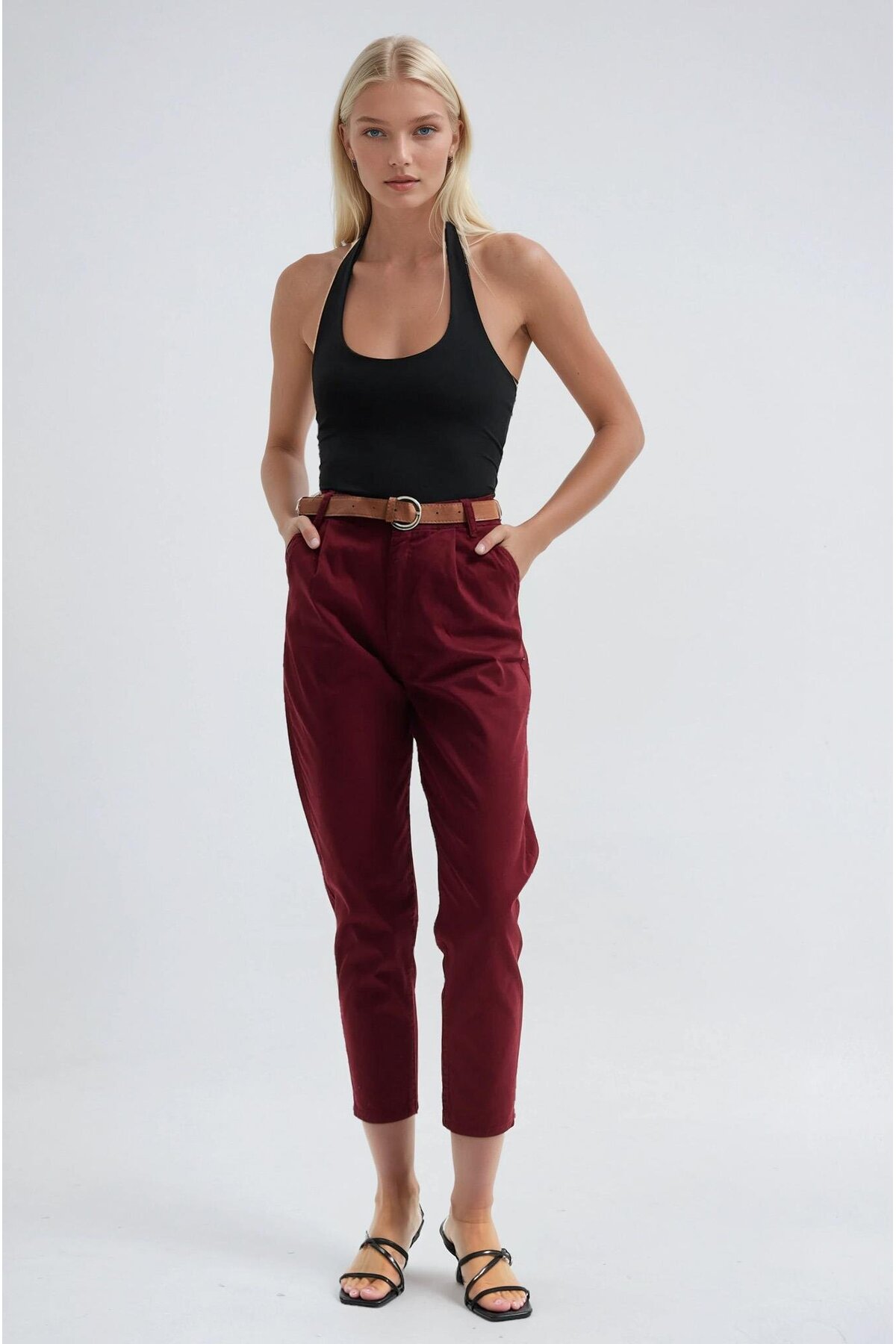 Self Belted Carrot Pants 0107