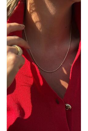 Velsha 2'li Kombin Set: İtalyan Ezme ve Topçuklu Çelik Zincir Kolye (Gold)