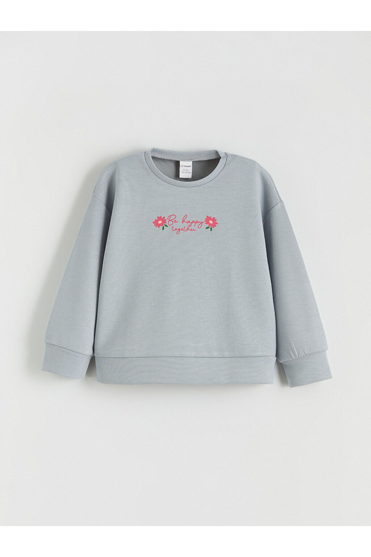 LC Waikiki Elsiva Collection Gri Bisiklet Yaka Kız Çocuk Sweatshirt ve Pantolon fotoğrafı 2 (önizleme)