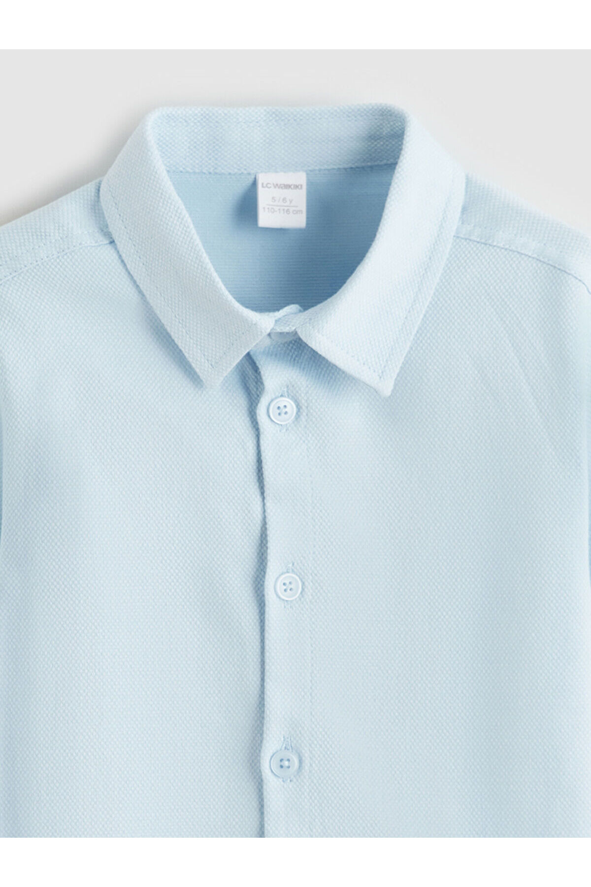 LC Waikiki Meral Collection Mavi Basic Uzun Kollu Erkek Çocuk Gömlek fotoğrafı 4 (önizleme)