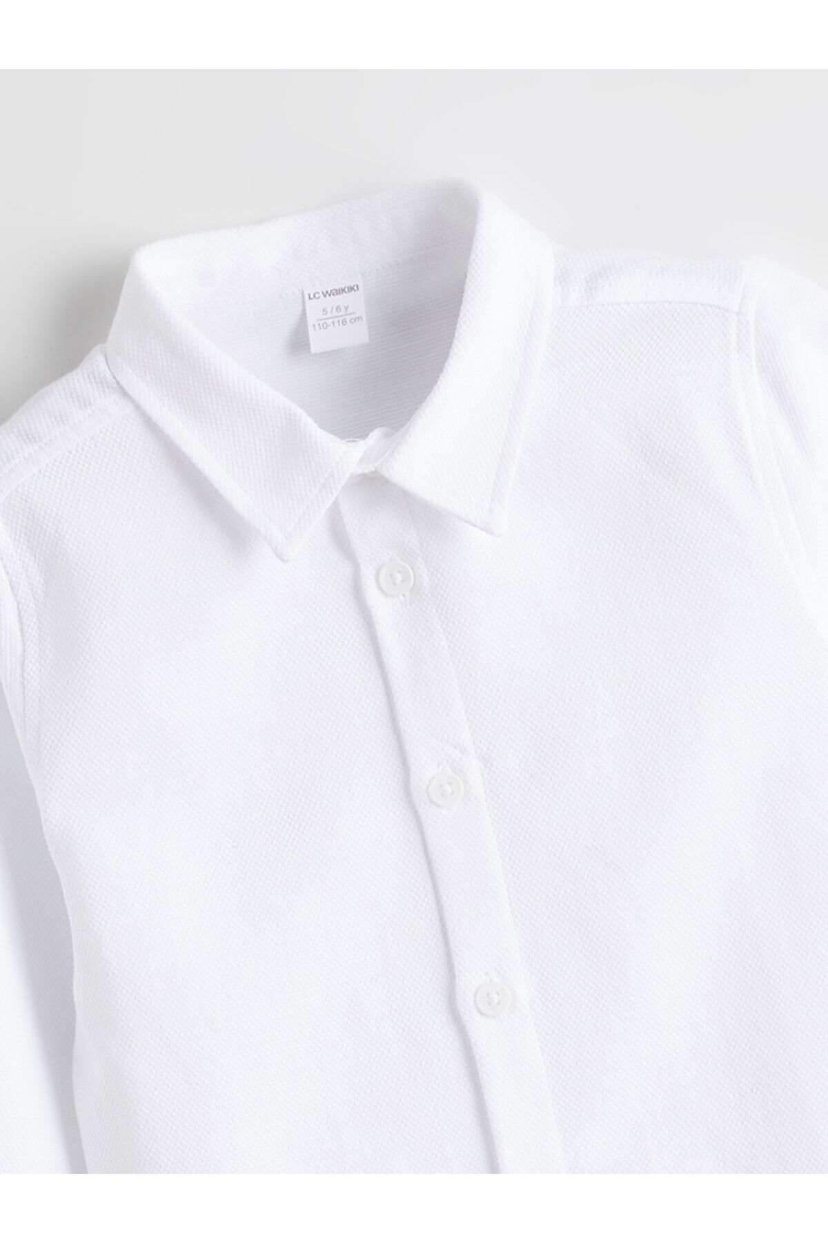 LC Waikiki M&B Collection Beyaz Basic Uzun Kollu Erkek Çocuk Gömlek fotoğrafı 3 (önizleme)