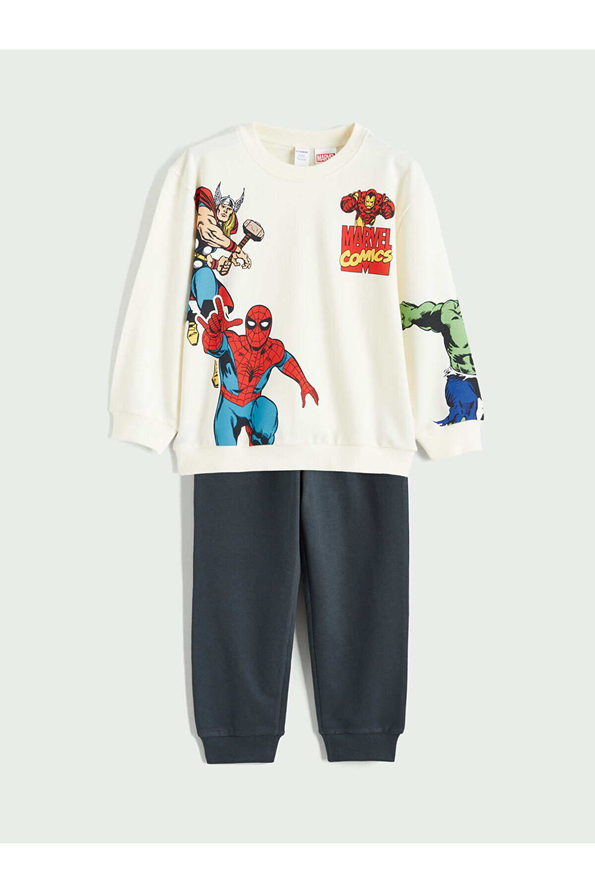 LC Waikiki Nevaa Collection Bej Marvel Comics Baskılı Erkek Çocuk Sweatshirt ve Eşofman Alt fotoğrafı 2 (önizleme)