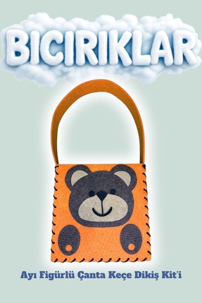 bıcırıklarkids Çocuklar İçin Etkinlik, Ayı Figürlü Çanta Keçe Dikiş Kit'i Eğl...