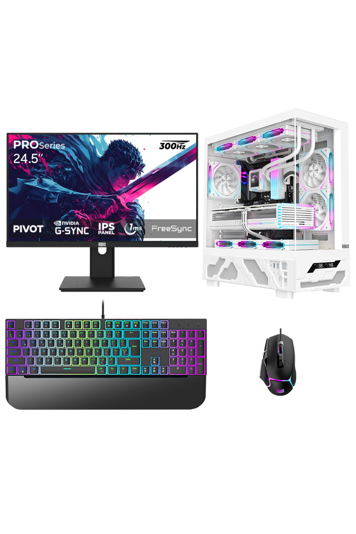 DRAGOS DRx8004 i5 12400F 16GB Ram 512GB M2 NVMe SSD 16GB RTX5060Ti 24.5 İnç 300Hz 1ms Oem Paket