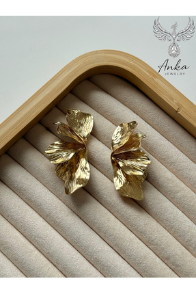 ANKA JEWELLRY LOTUS YAPRAK GOLD KÜPE