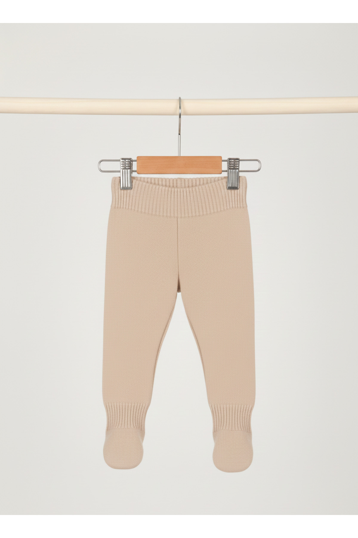 Nimini Kids Esnek Beli Lastikli Ayak Detaylı Yumoş Triko Unisex Bebek Tayt fotoğrafı 2 (önizleme)
