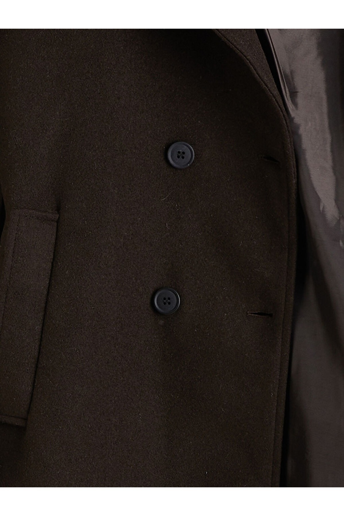 Paragon  Kadın Tesettür Acı kahve Kaşe Kaban Uzun Kışlık Kuşaklı Şık Palto Mont - Görsel 6