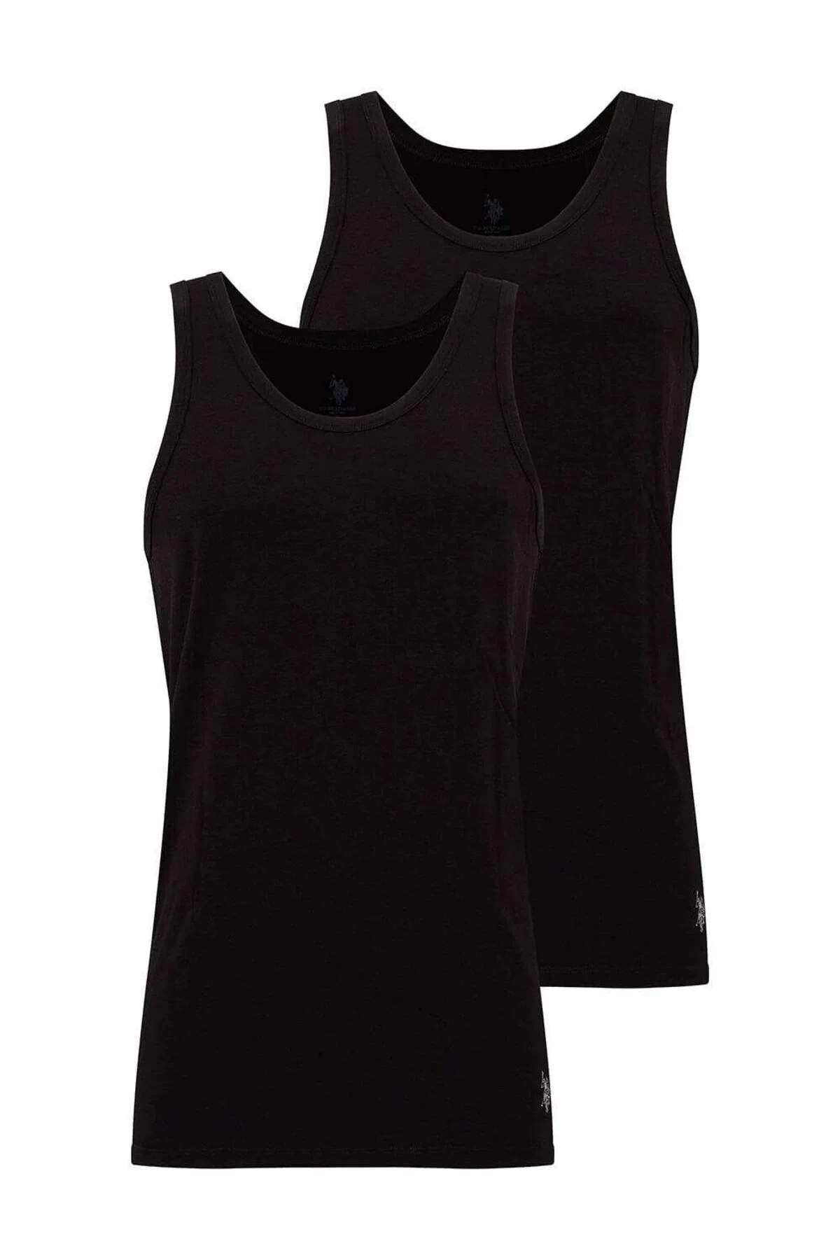 یو اس پولو تاپ رکابی مردانه مشکی مدل ۸۰۱۸۸ بسته دو عددی