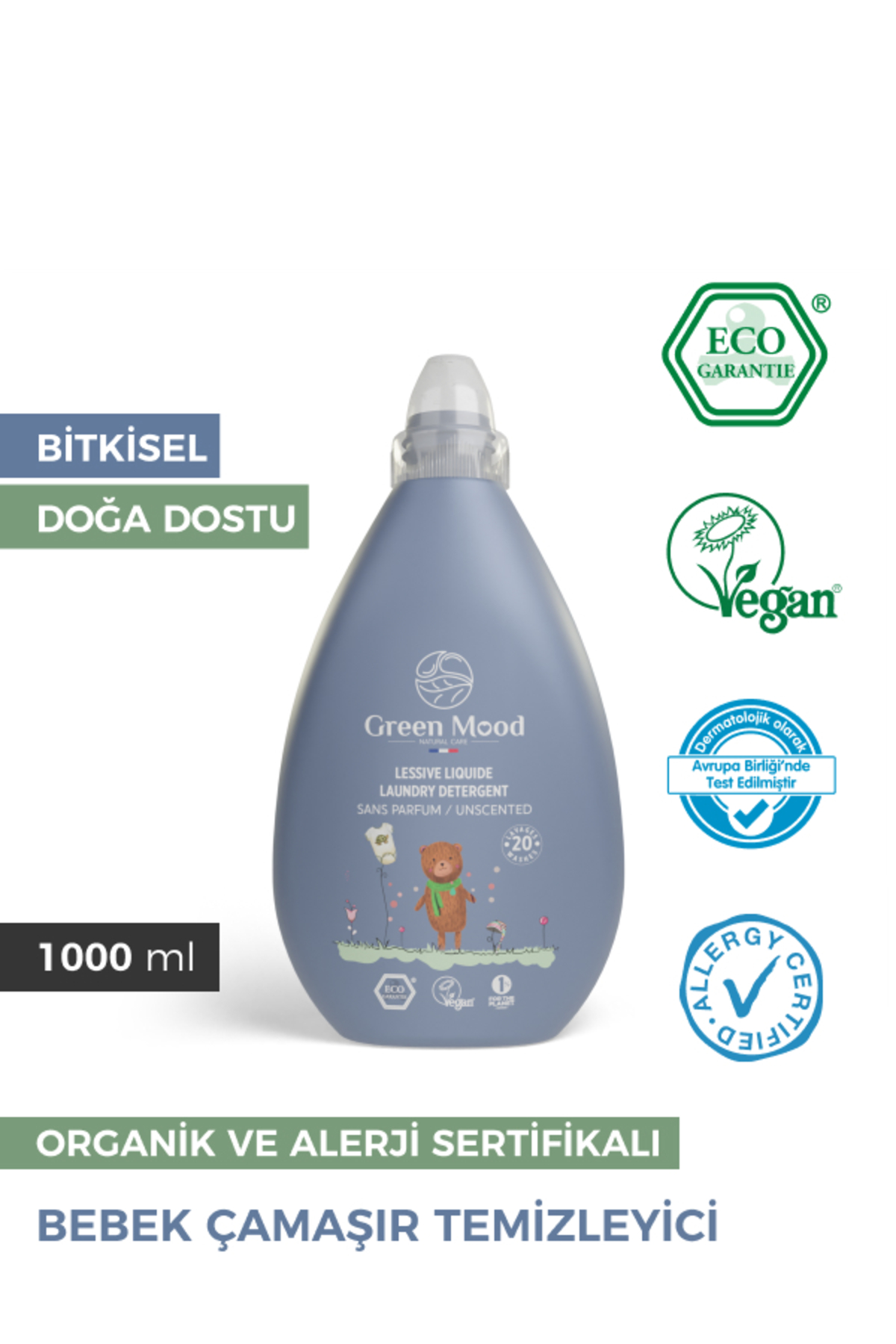 Green Mood Doğal Bebek Temizlik Seti – 2’li Biberon Temizleyici & Bebek Çamaşır Deterjanı fotoğrafı 3 (önizleme)