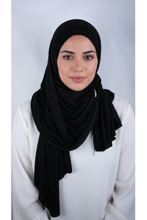 Helium Scarves Siyah Luxury Penye Şal- Kadın Tesettür Jersey