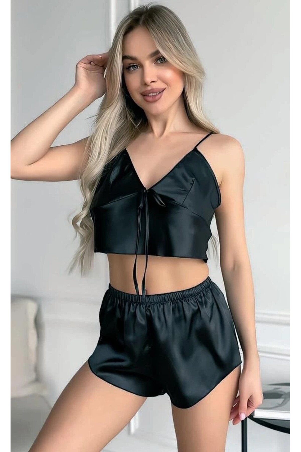 EDEL SECRET SİYAH SATEN ALT VE ÜST GECELİK