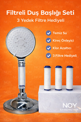 NOY Duş Başlığı Filtreli Duş Başlığı Seti Kireç Önleyici Arıtmalı Duş Filtres...