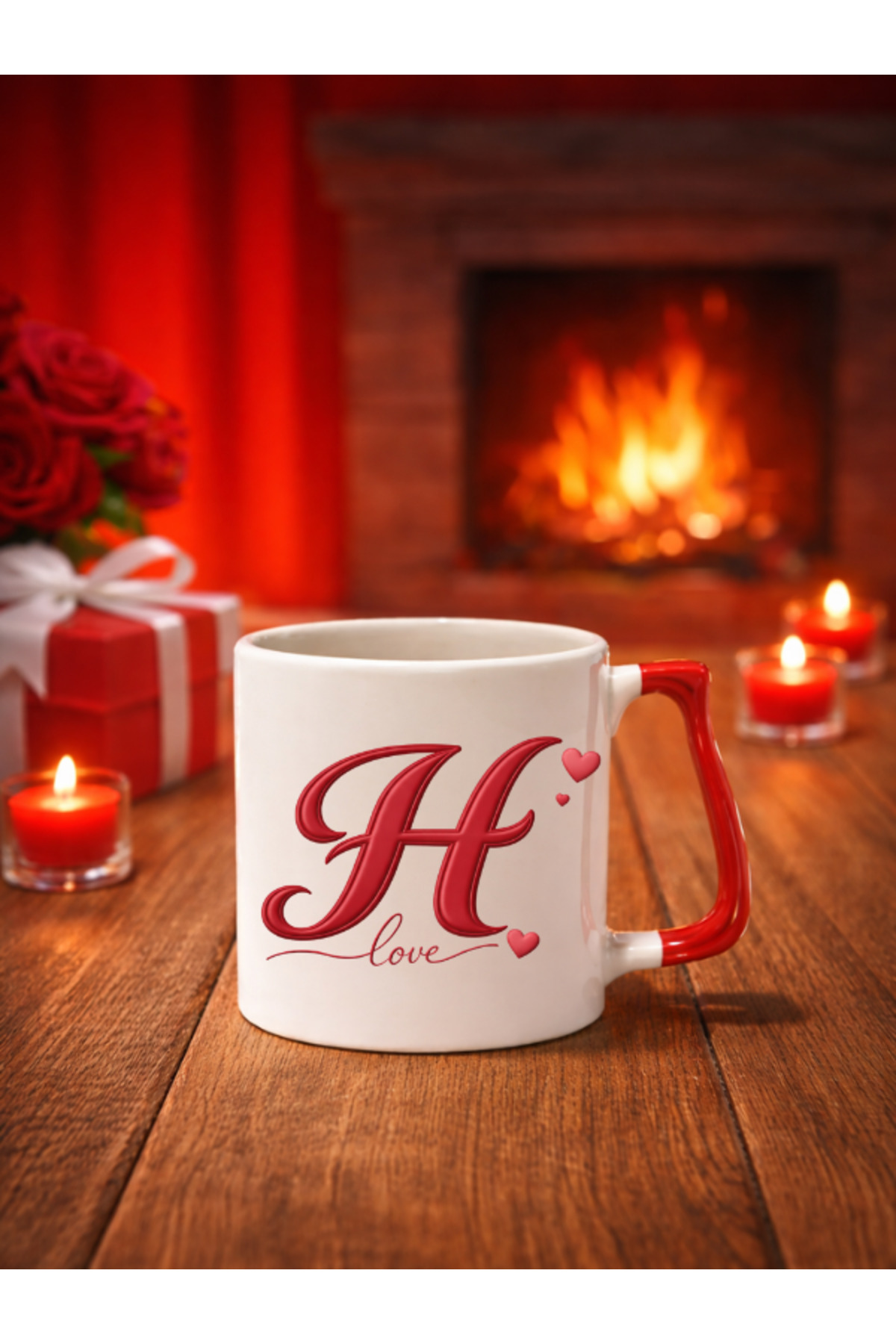 Valentine's Day Themed Letter Mug (Letter H)