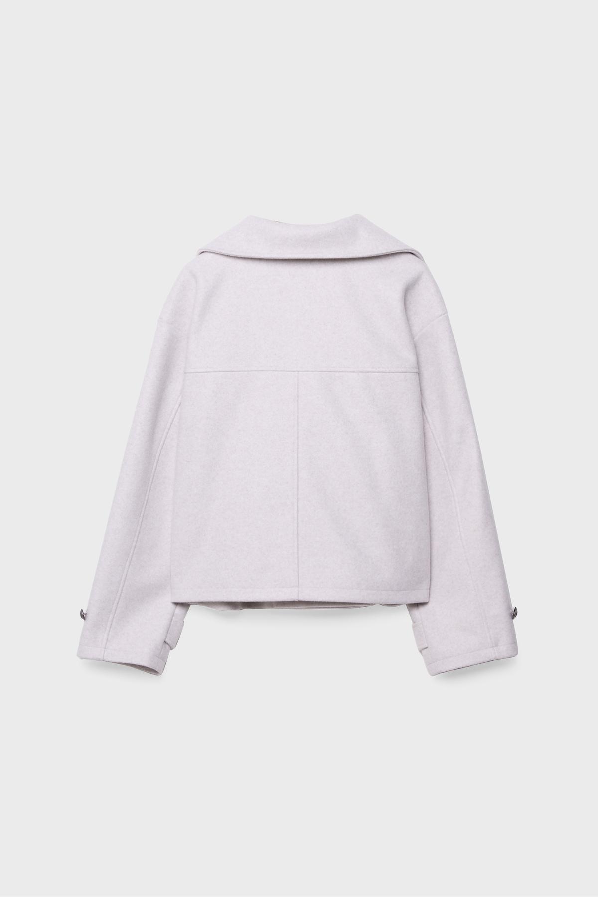 Stradivarius  Dik yaka kruvaze yumuşak efektli ceket - Görsel 6