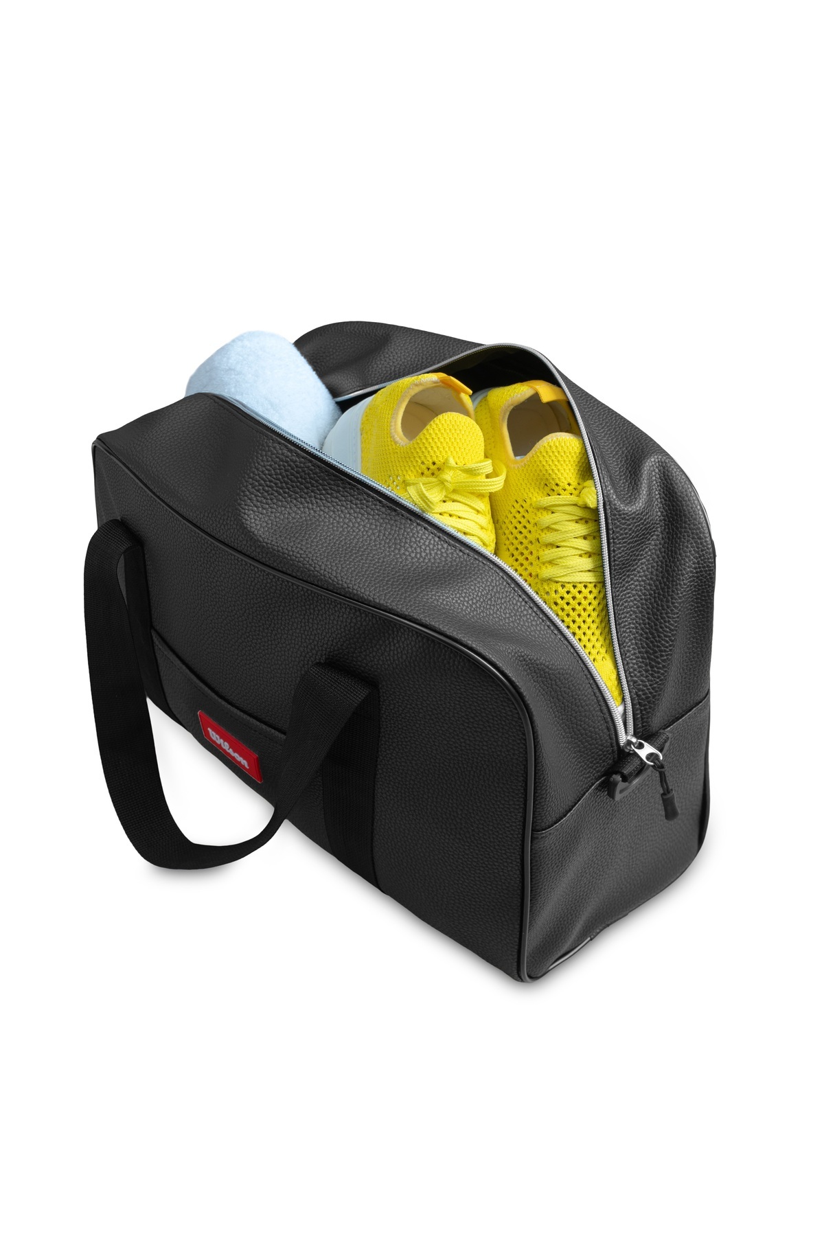 Wilson Lisanslı Vegan Deri Omuz Askılı Geniş Hacimli Unisex Su Geçirmez Seyahat Spor Çantası El Valizi görsel 5