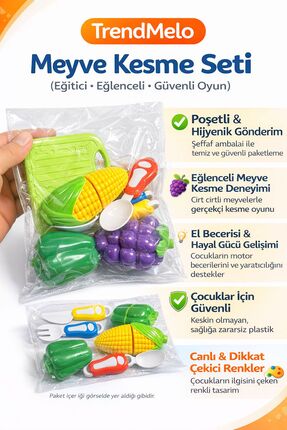 TrendMELO 10 Parça Kesilebilen Meyve Ve Sebzeler Yemek Dünyası