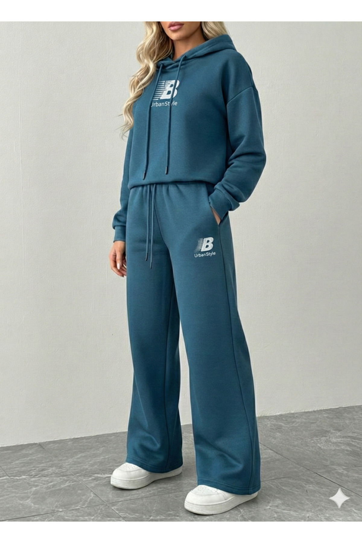 NİCE Μίνιναλ Γυναικεία Φόρμα oversized Φαρδιά Φόρμα |   Χειμερινό Χοντρό Σετ ...