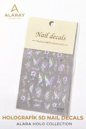 alaraycosmetics Holografik 5D Nail Decals Kendinden Yapışkanlı Tırnak Sticker...