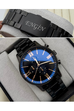 DEEPWELL İsimli Roma Rakamlı Erkek Kol Saati Metal Kordon Bileklik Hediyeli C...