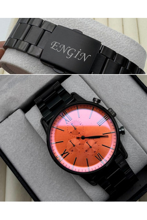 DEEPWELL İsimli Roma Rakamlı Erkek Kol Saati Metal Kordon Bileklik Hediyeli C...