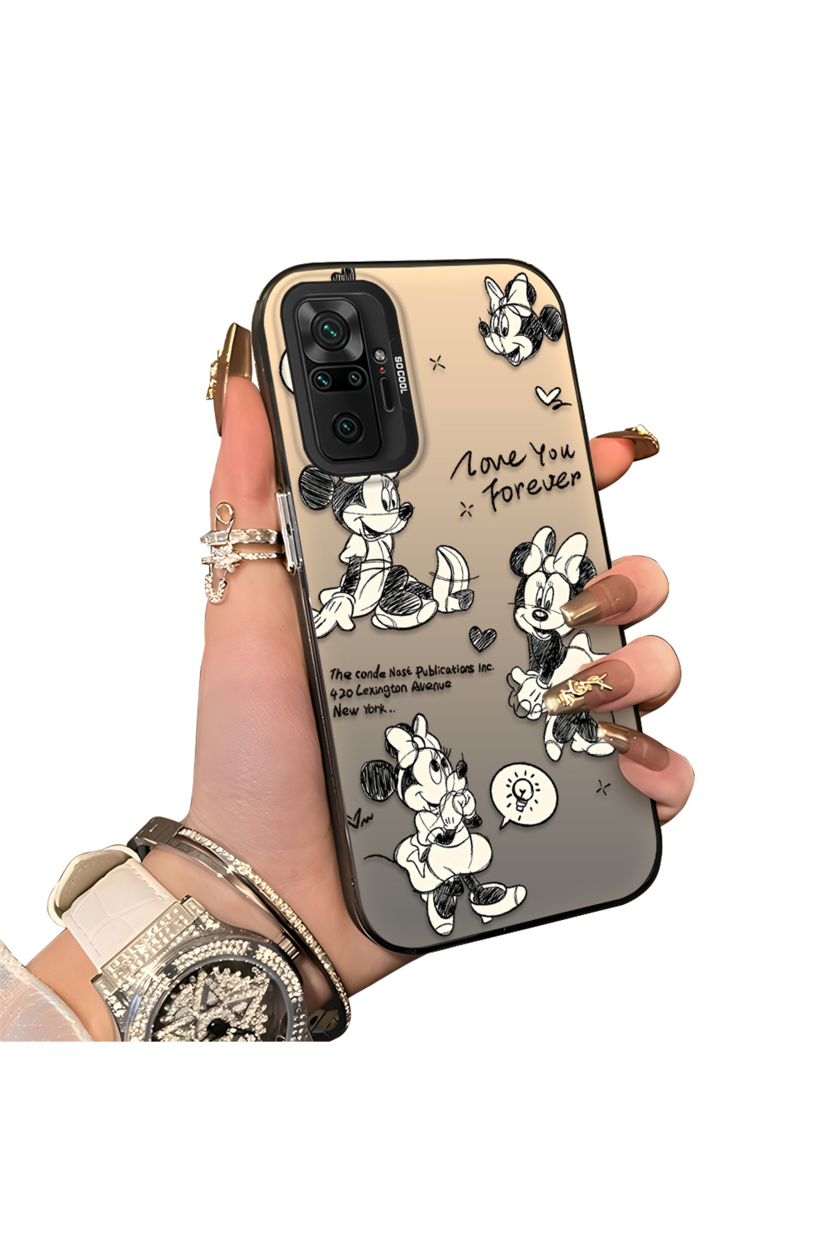 Xiaomi Redmi Note 10 Pro Compatible Silicone Edge Hard Rear Anti Fall Case Mickey Mouse