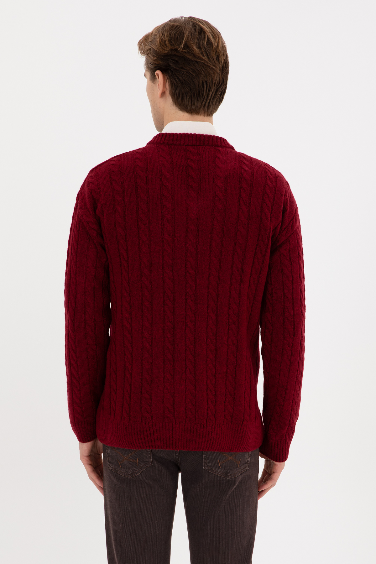 ژاکت مردانه Claret Red Comfort Fit V-Neck 50315038-VR014 — قرمز — تصویر 5 از 7