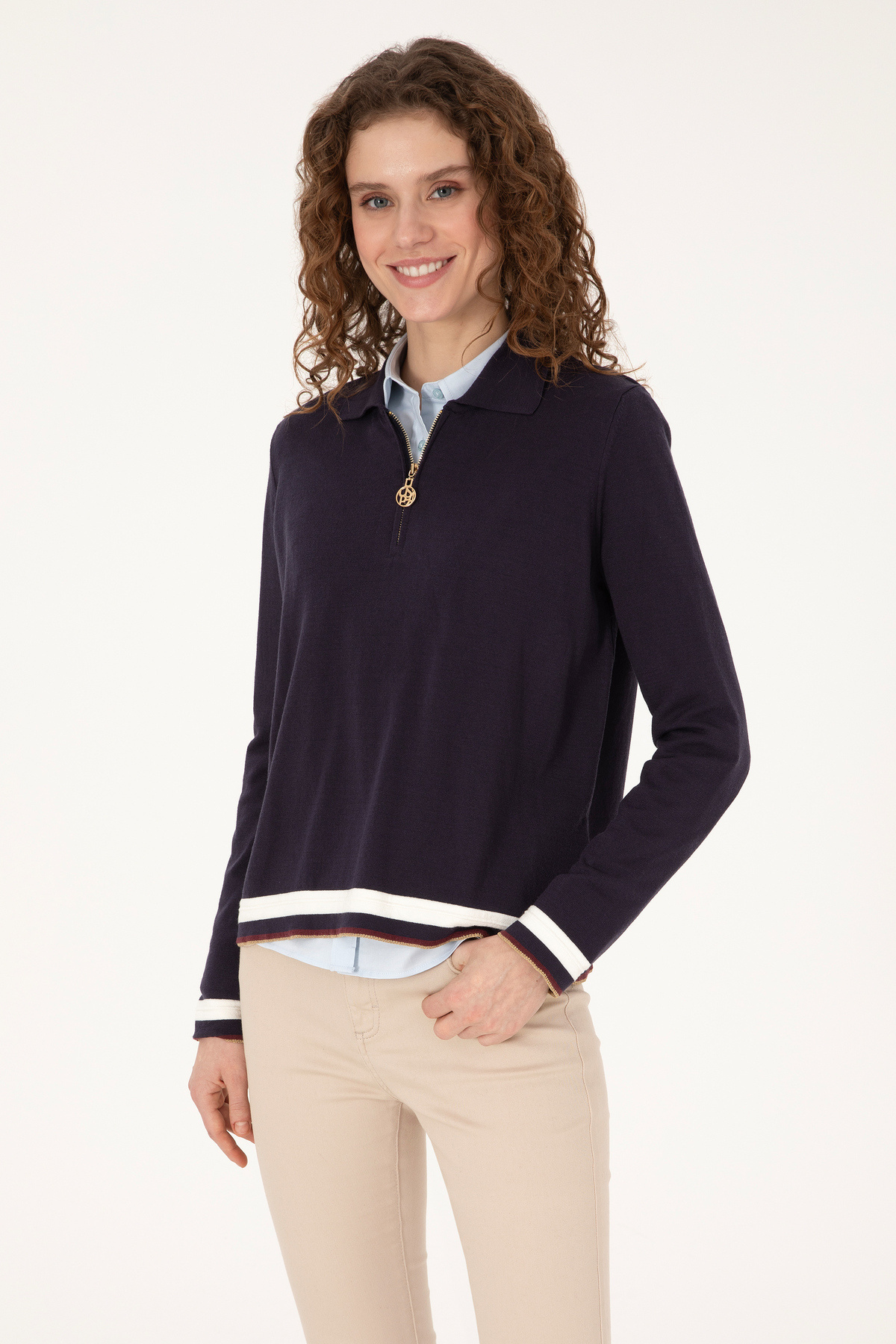 U.S. Polo Assn.  Kadın Lacivert Kazak 50309661-VR033 - Görsel 3